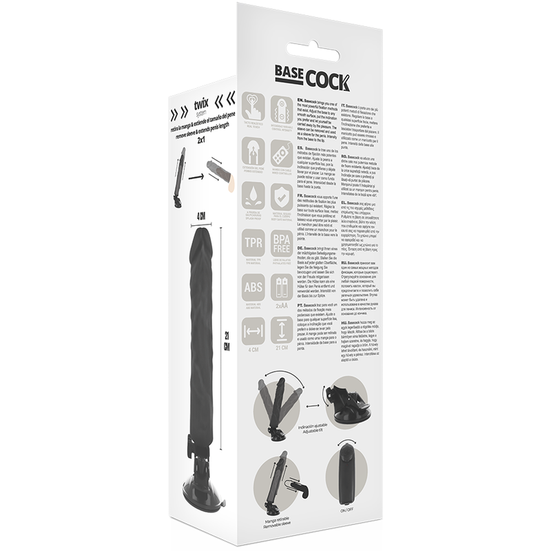 BASECOCK - REALISTIC VIBRATOR REMOTE CONTROL FLESH 21 CM -O- 4 CM