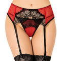 QUEEN LINGERIE - THONG WITH BLACK LACE GARTER S/M