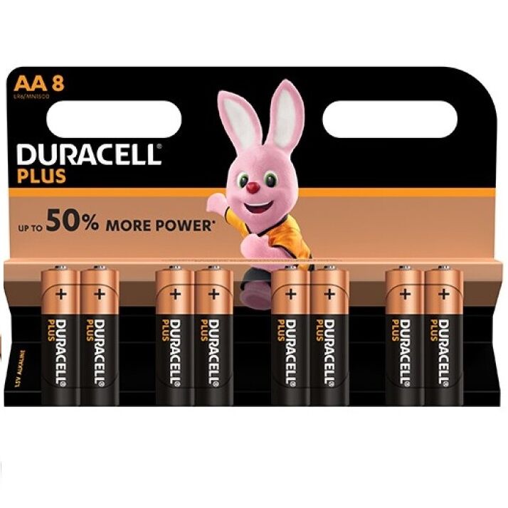 DURACELL - PLUS POWER BATTERY AA LR6 8UNITS