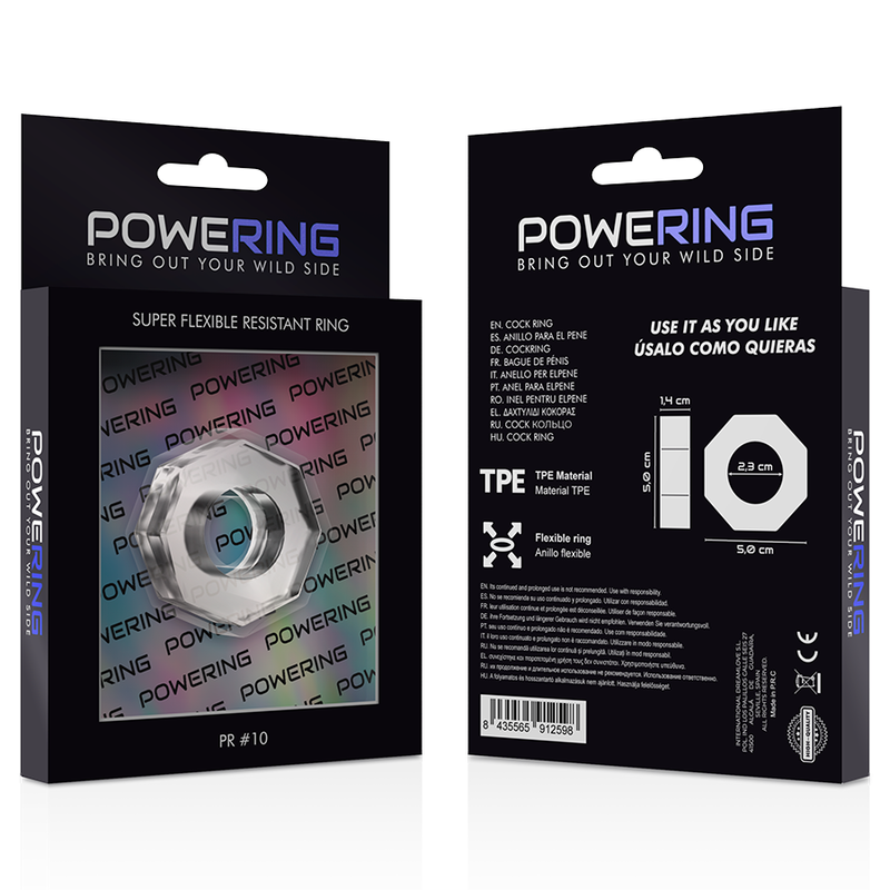 POWERING - SUPER FLEXIBLE AND RESISTANT PENIS RING 5CM PR10 CLEAR