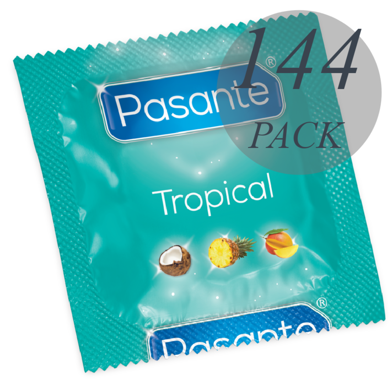 PASANTE - CONDOMS TROPICAL FLAVORS 144 UNITS