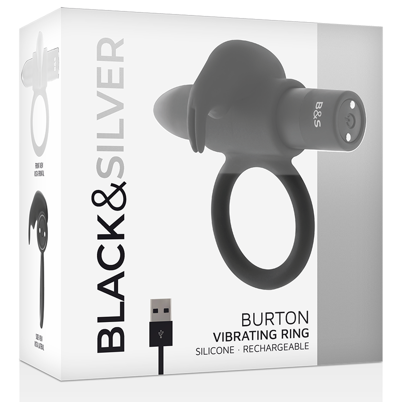 BLACK&SILVER - BURTON RING 10 VIBRATION MODES BLACK