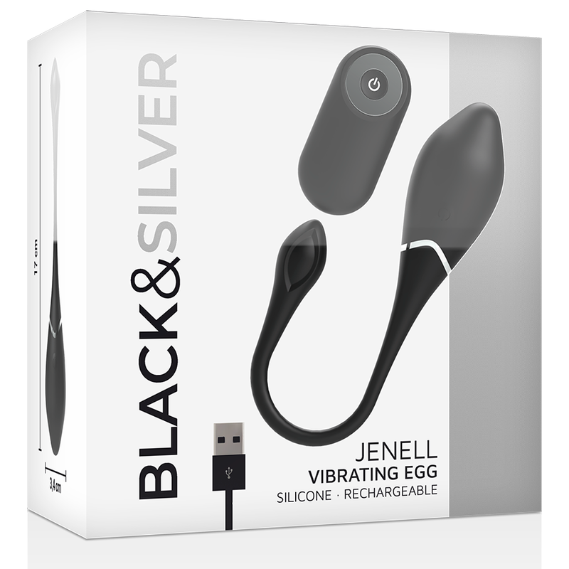 BLACK&SILVER - JENELL RECHARGEABLE VIBRATING EGG