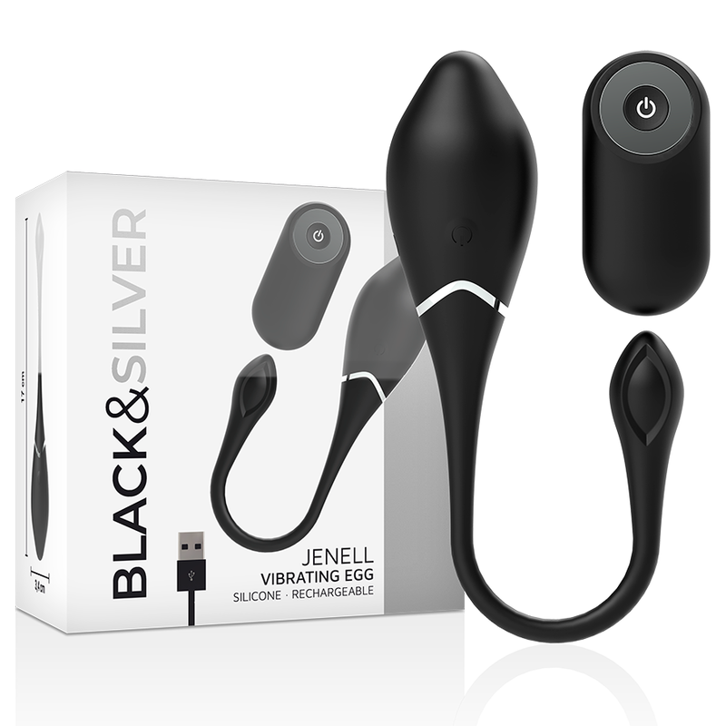 BLACK&SILVER - JENELL RECHARGEABLE VIBRATING EGG