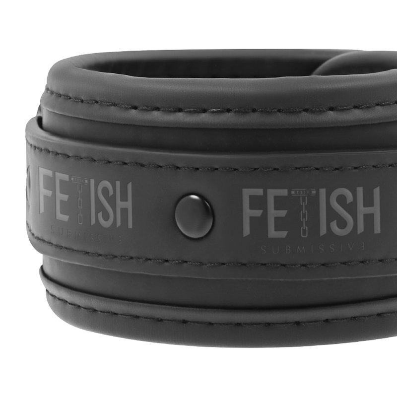 FETISH SUBMISSIVE - VEGAN LEATHER HANDCUFFS WITH NOPRENE LINING