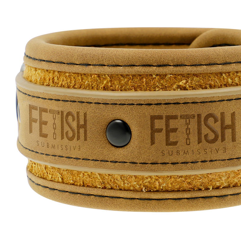 FETISH SUBMISSIVE ORIGEN - VEGAN LEATHER HANDCUFFS WITH NEOPRENE LINING