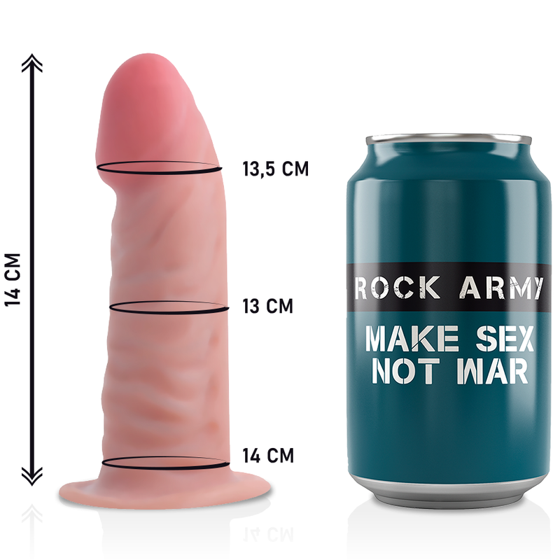 ROCKARMY - HARNESS + DUAL DENSITY TIGER REALISTIC DILDO 14 CM -O- 4.46 CM