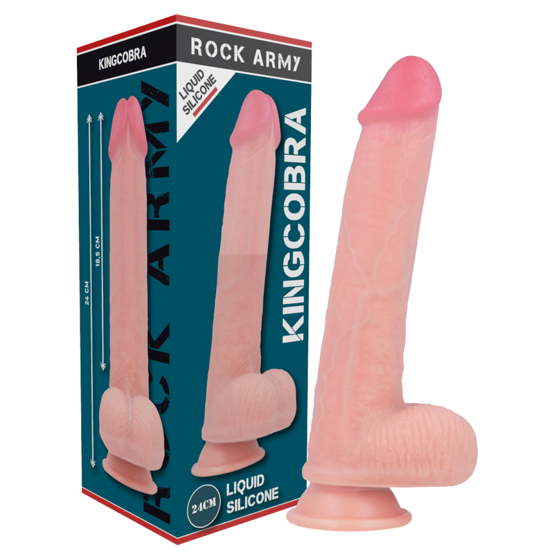 ROCKARMY - ARN S + LIQUID SILICONE DILDO PREMIUM KINGCOBRA 24 CM -O- 4.77 CM