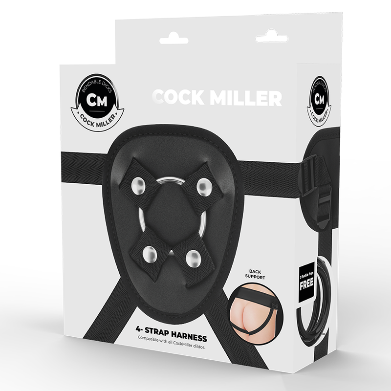 COCK MILLER - HARNESS + SILICONE DENSITY ARTICULABLE COCKSIL 18 CM